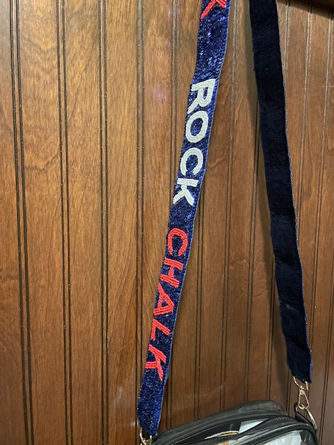 Gameday Purse Strap - Beaded - KU - University of Kansas - Rock Chalk