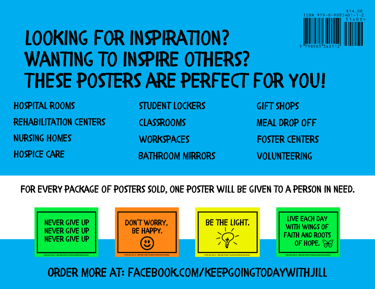20 Inspirational Card Pack - Set of 20 Unique Cards Adhesive Included - Bright Colors!