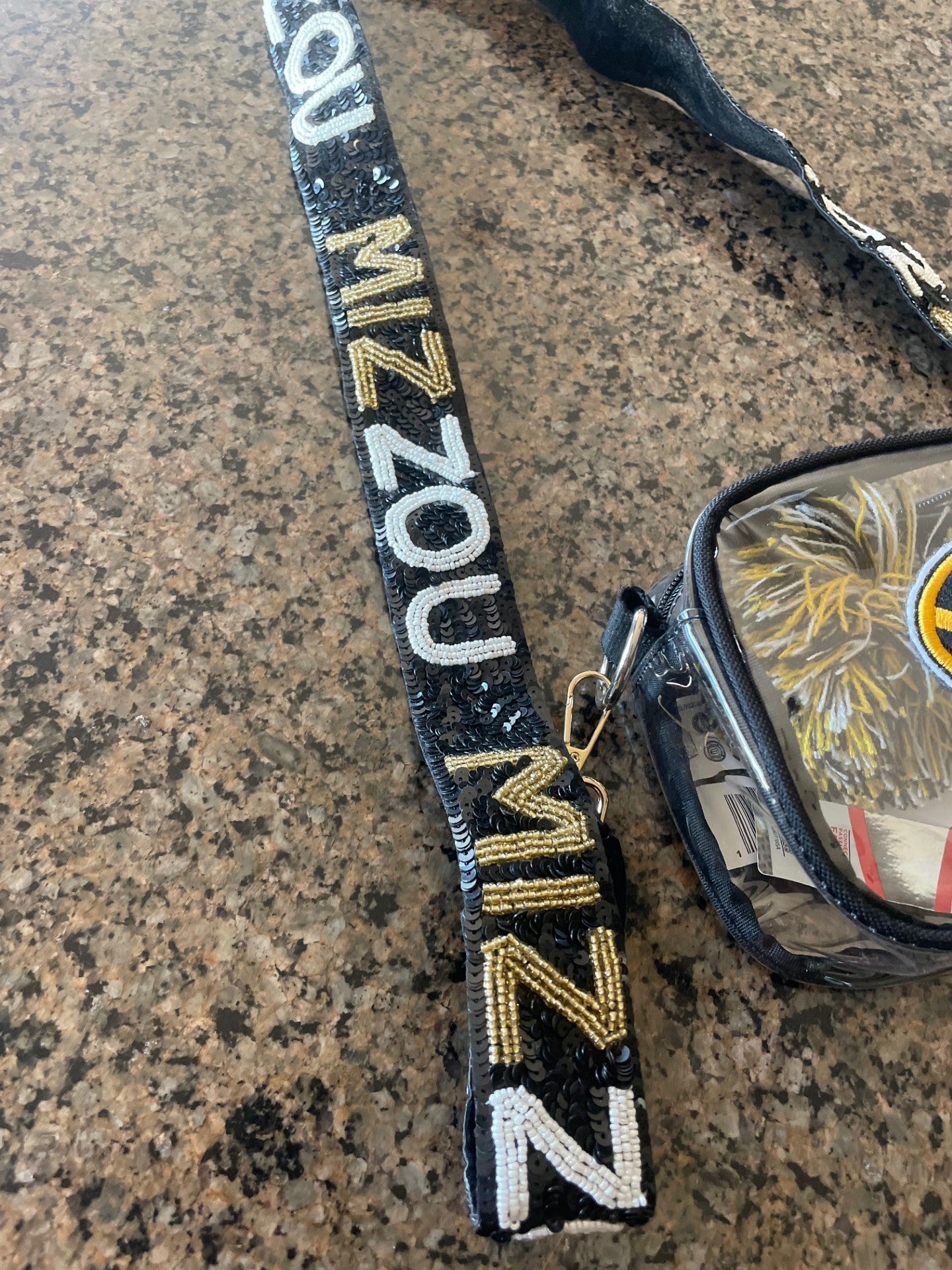 Gameday Purse Strap - Beaded - MU - University of Missouri - Go Tigers