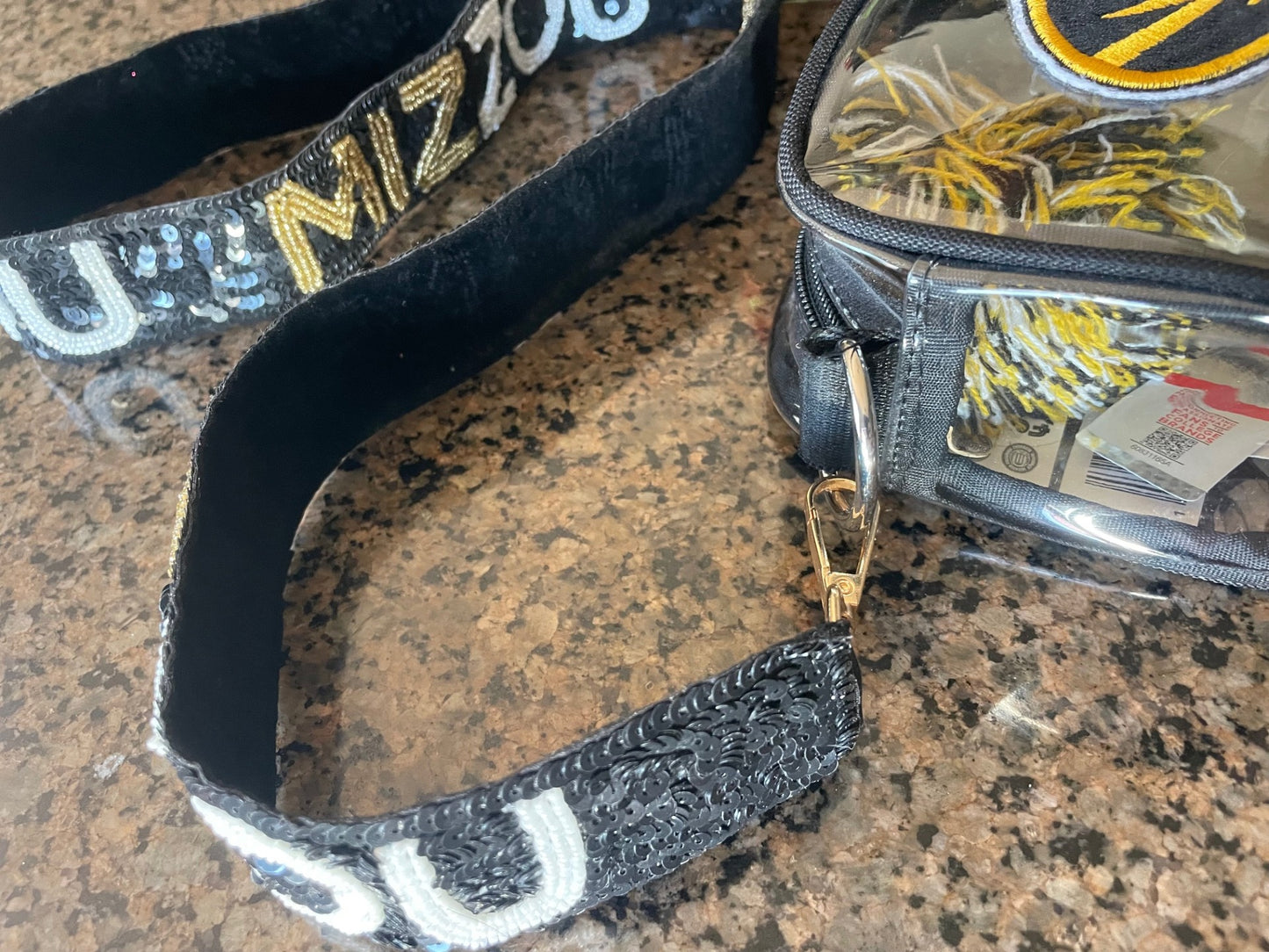 Gameday Purse Strap - Beaded - MU - University of Missouri - Go Tigers