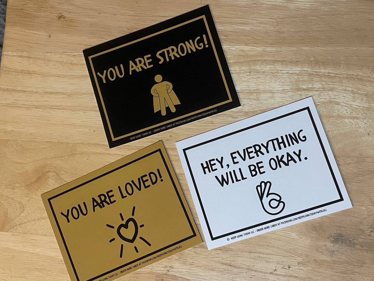 20 cards of encouragement—hang them, mail them, and share the love—adhesive included Black & Gold