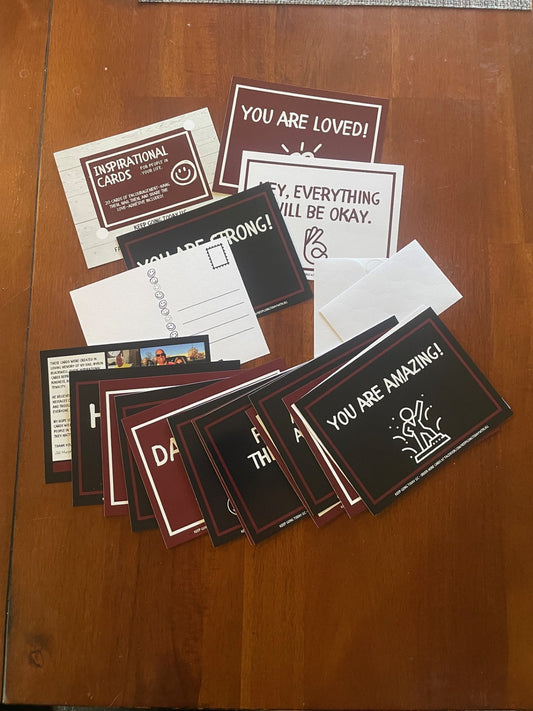 20 cards of encouragement—hang them, mail them, and share the love—adhesive included Maroon White Black