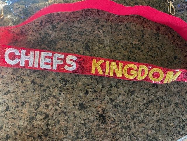 Gameday Purse Strap - Beaded - Go Chiefs - Football - Kansas City KC