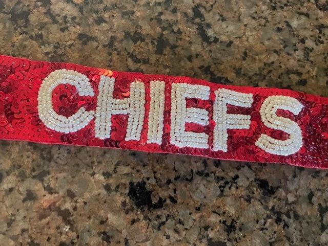 Gameday Purse Strap - Beaded - Go Chiefs - Football - Kansas City KC