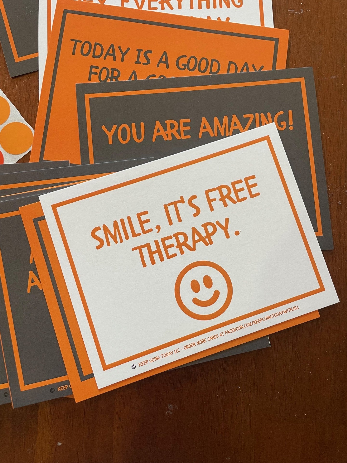 20 cards of encouragement—hang them, mail them, and share the love—adhesive included ORANGE GRAY COLLEGE