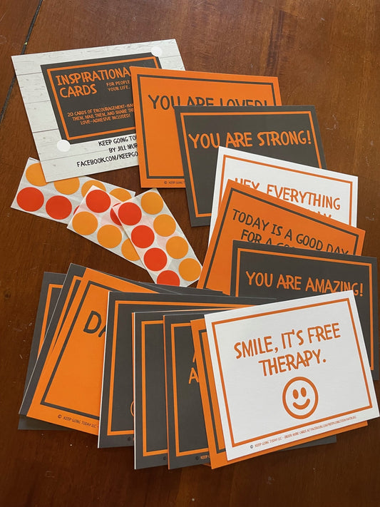 20 cards of encouragement—hang them, mail them, and share the love—adhesive included ORANGE GRAY COLLEGE