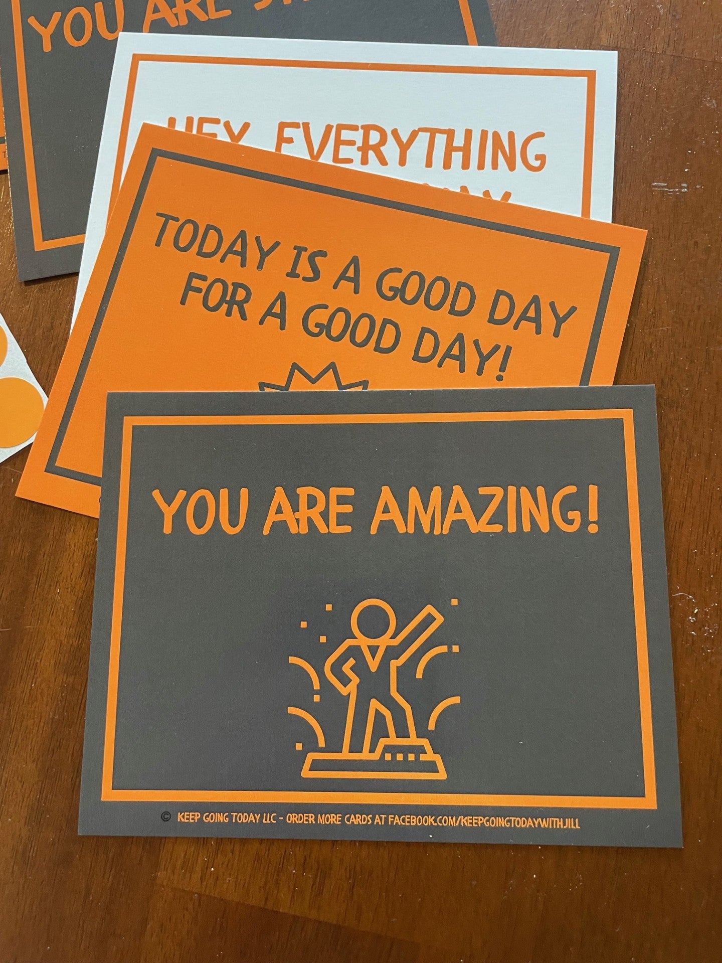 20 cards of encouragement—hang them, mail them, and share the love—adhesive included ORANGE GRAY COLLEGE