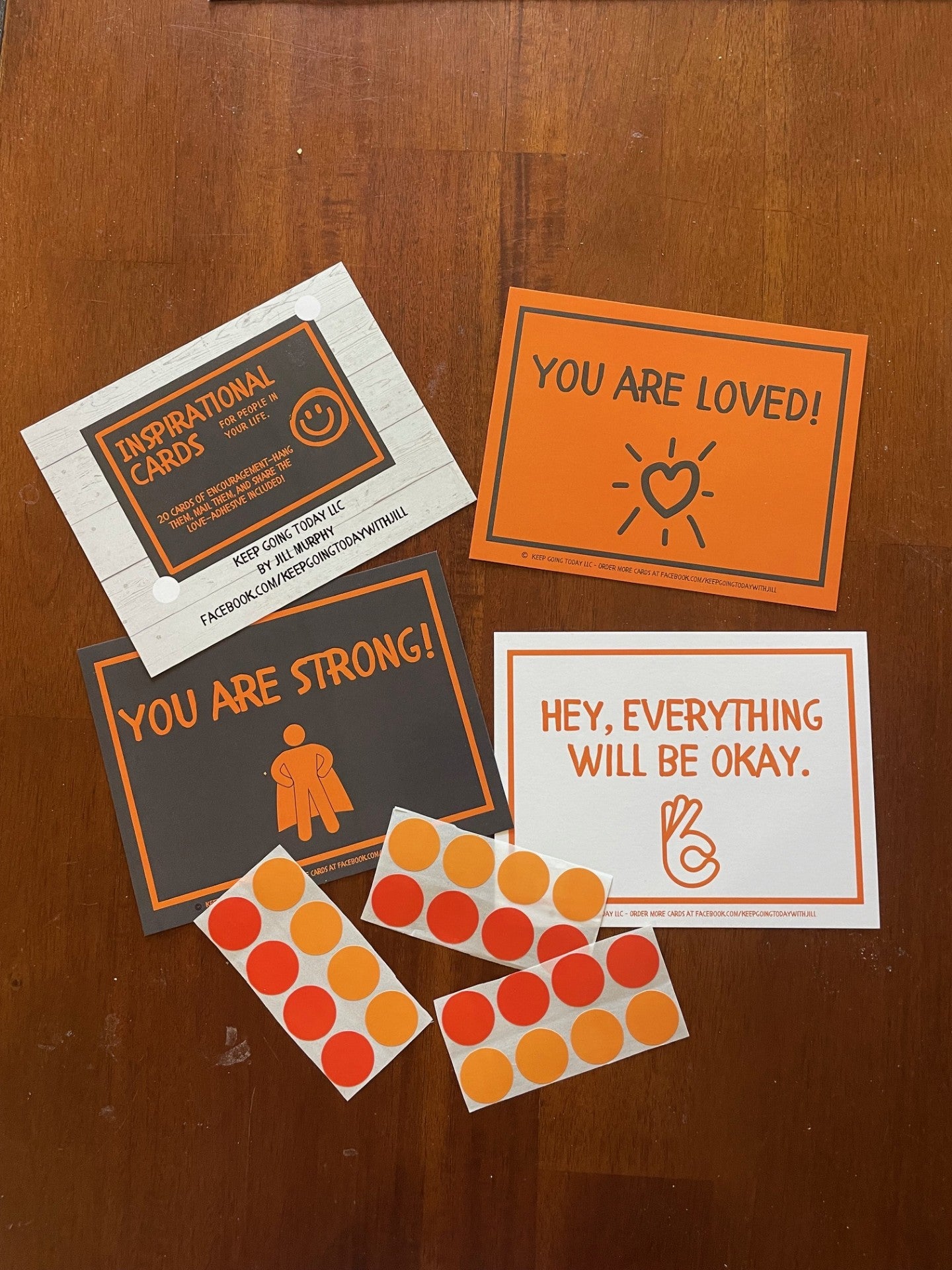 20 cards of encouragement—hang them, mail them, and share the love—adhesive included ORANGE GRAY COLLEGE