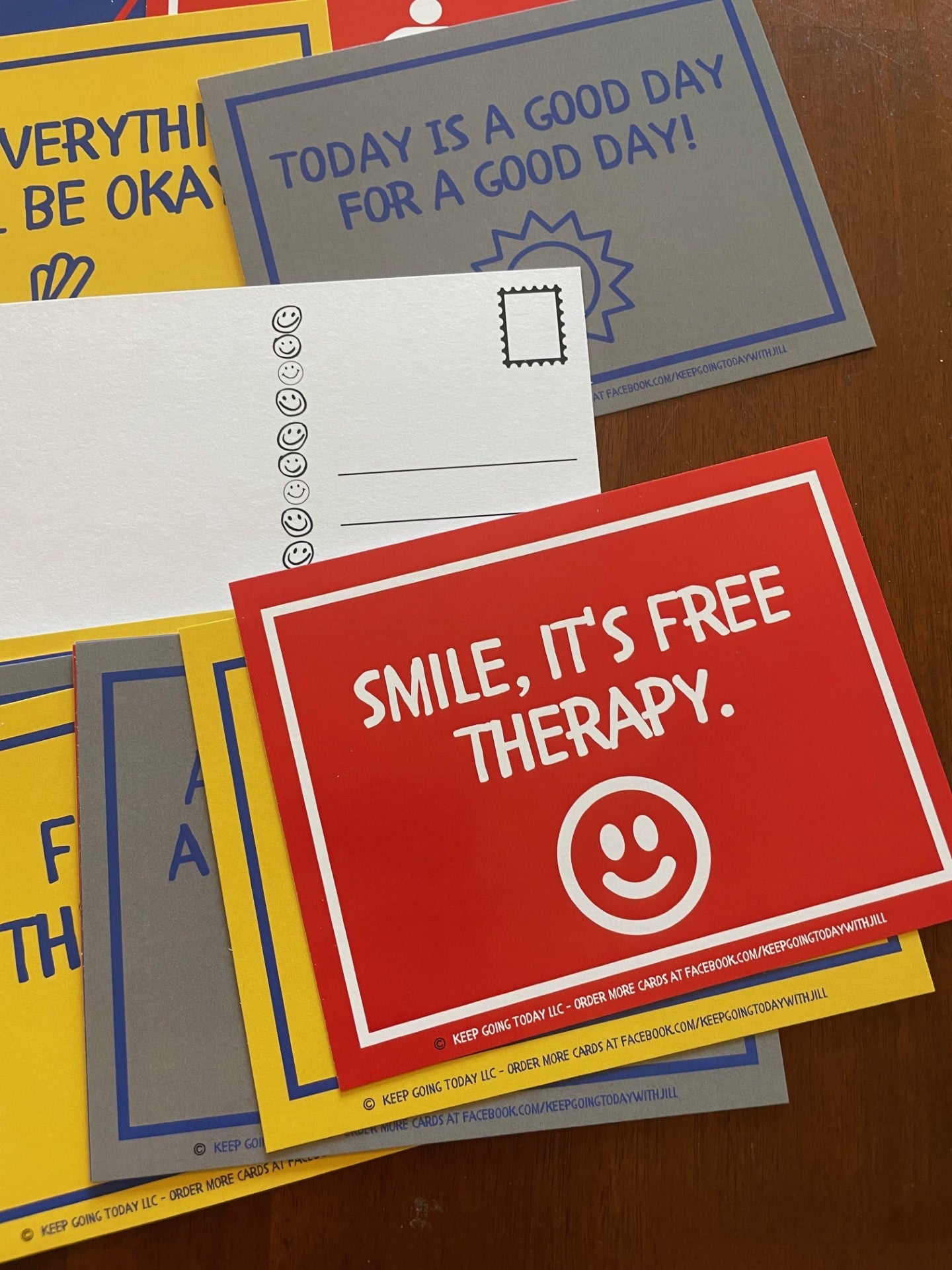 20 cards of encouragement—hang them, mail them, and share the love—adhesive included Red Yellow Blue