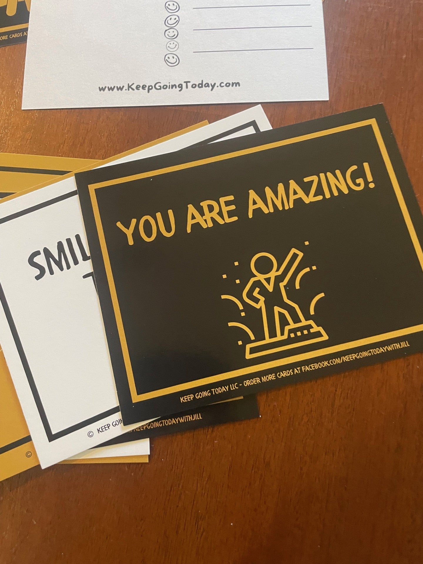 20 cards of encouragement—hang them, mail them, and share the love—adhesive included Black & Gold