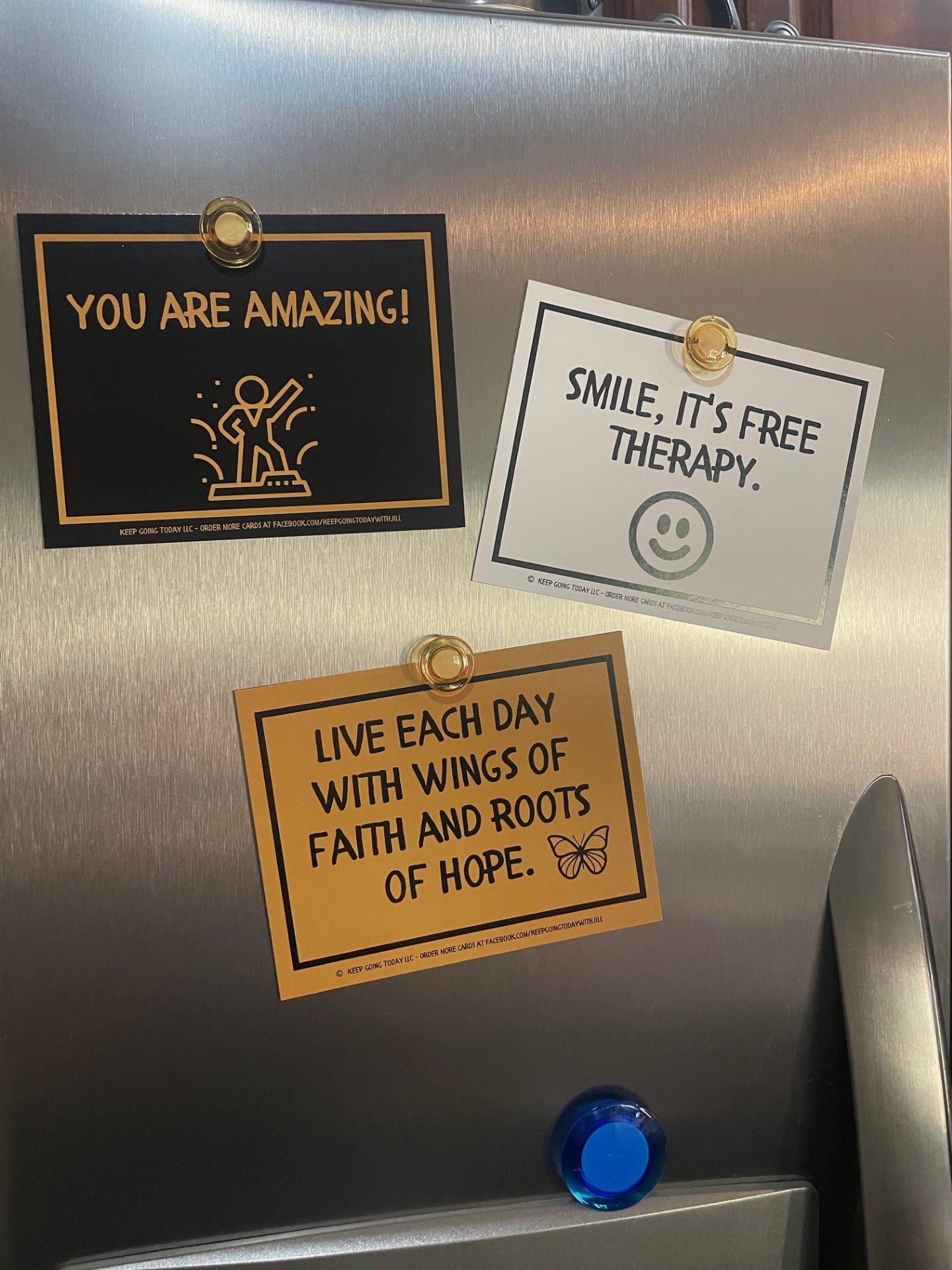 20 cards of encouragement—hang them, mail them, and share the love—adhesive included Black & Gold