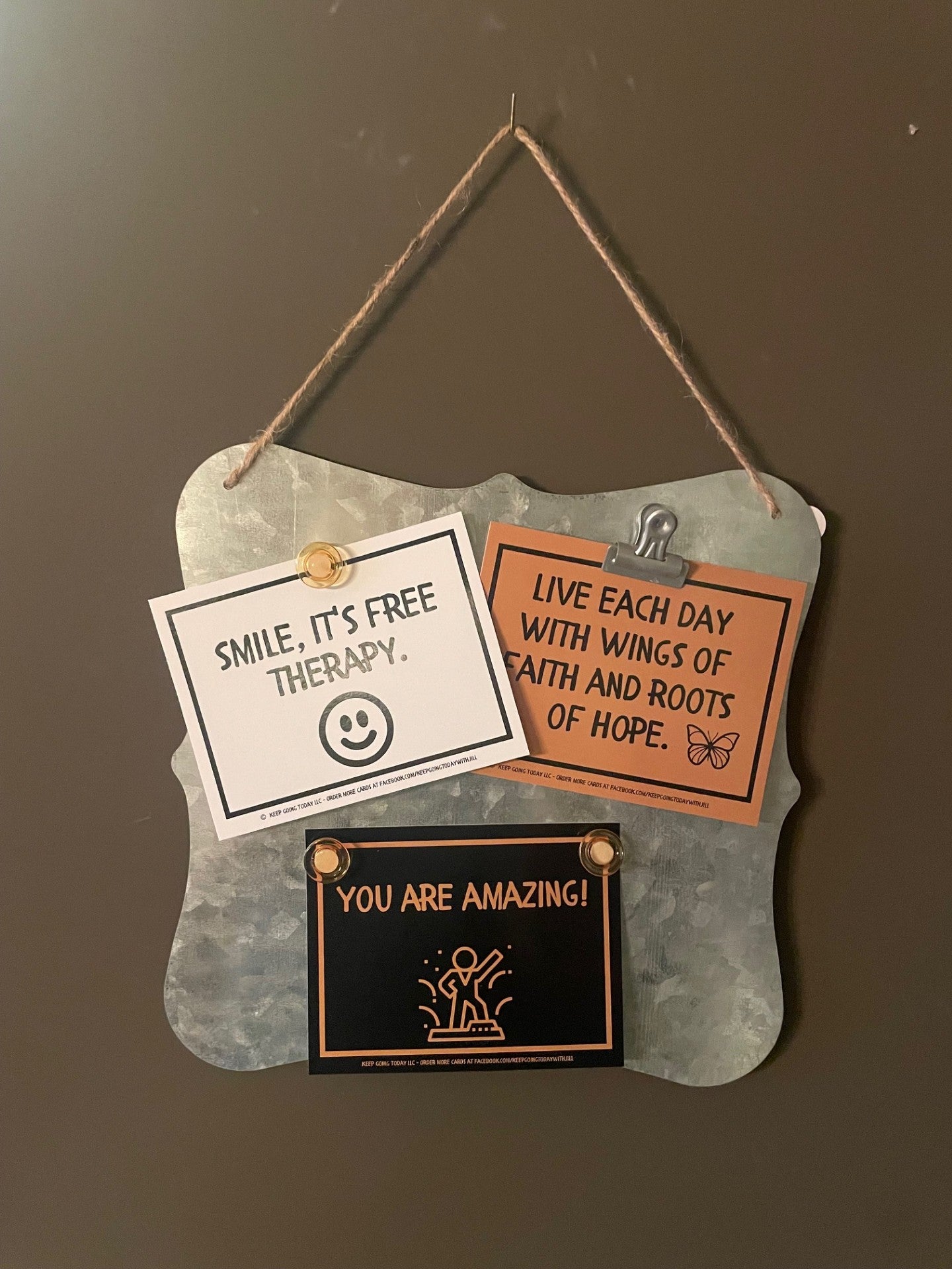 20 cards of encouragement—hang them, mail them, and share the love—adhesive included Black & Gold