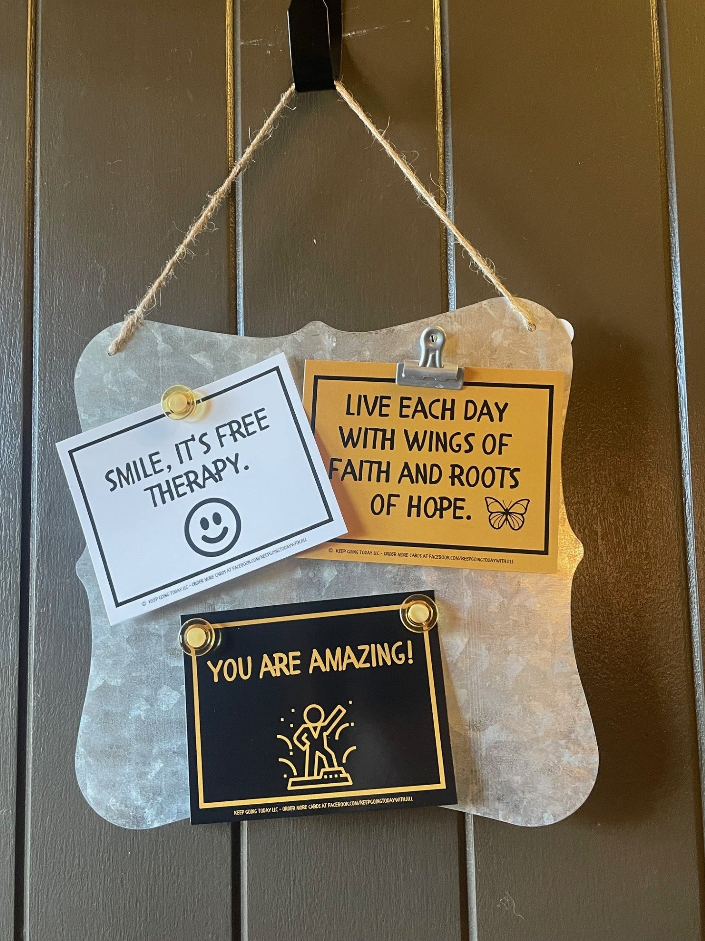 20 cards of encouragement—hang them, mail them, and share the love—adhesive included Black & Gold